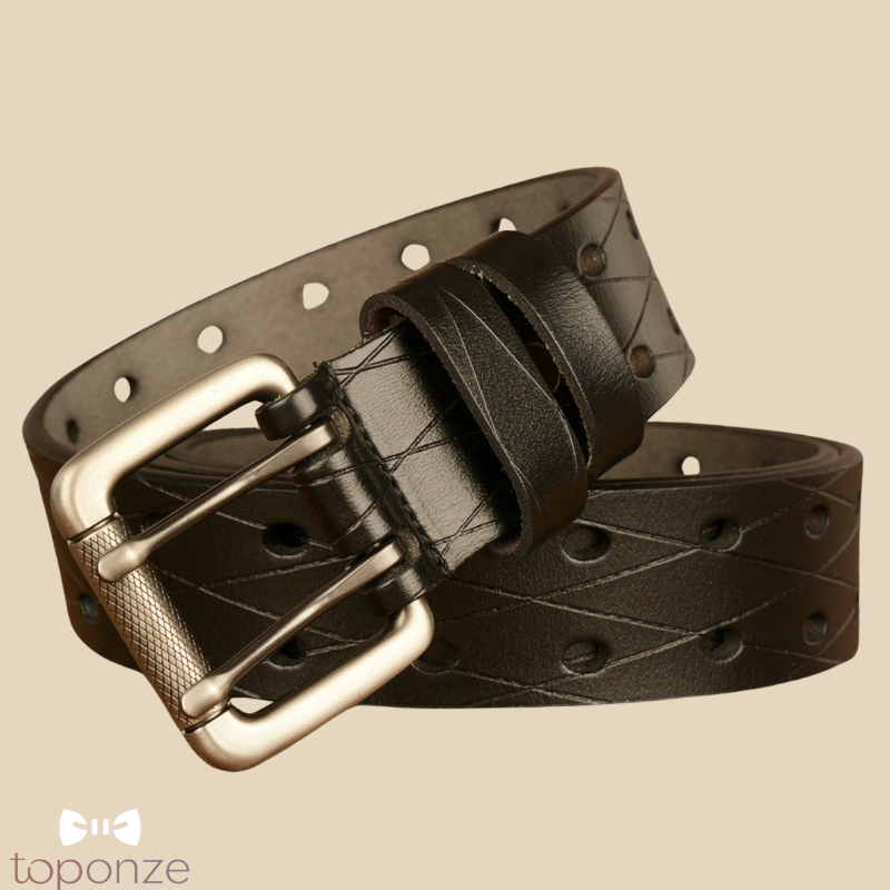 Cinto Masculino Vintage em Couro — Estilo Clássico e Resistência